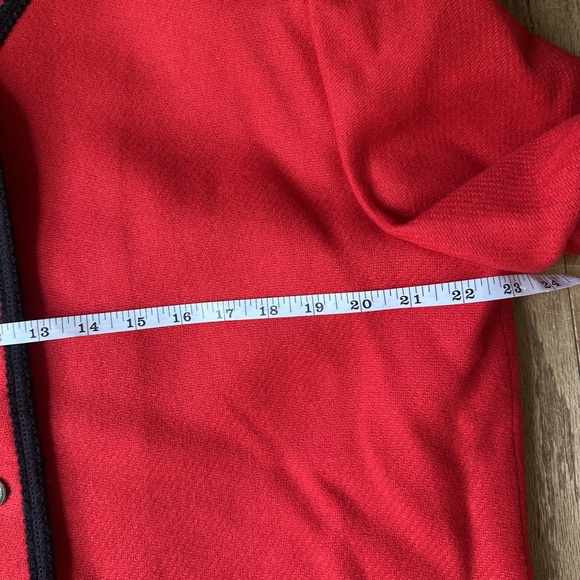 Pendleton Vintage Cherry Red Wool Blazer Womens Size 16 Grandmacore preppy - Picture 3 of 9